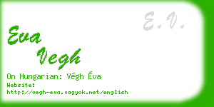 eva vegh business card