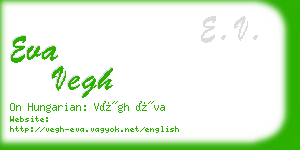 eva vegh business card